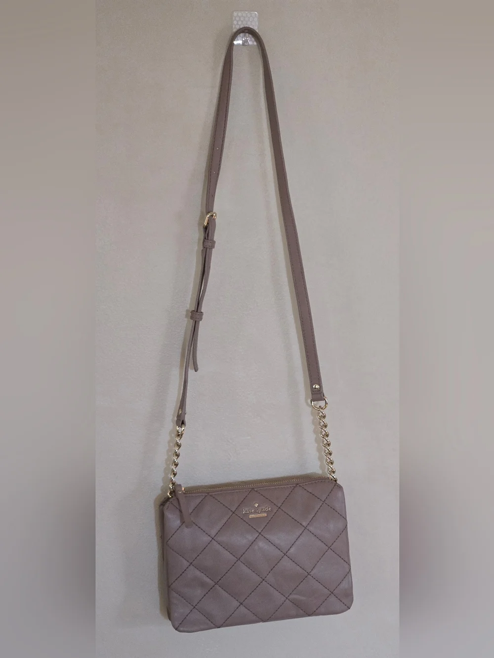 Kate Spade Emerson Place Harbor‎ Quilted Leather Crossbody Taupe Porcini